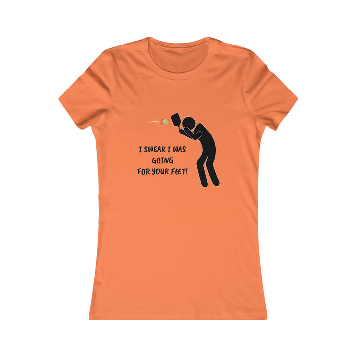 I Swear I Was Going For Your Feet! Women's Slim-Fit Premium Cotton T-Shirt - Great Pickleball Stuff