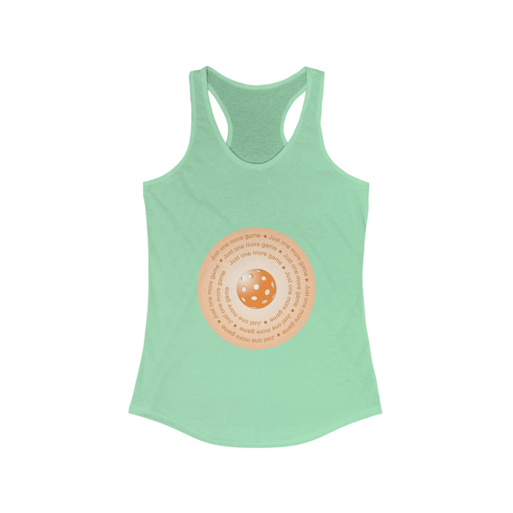 Just One More Game-Orange Women's Racerback Tank - Great Pickleball Stuff