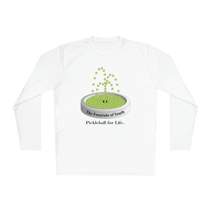 The Pickleball Fountain-Green Unisex Moisture-Wicking Long Sleeve Tee - Great Pickleball Stuff