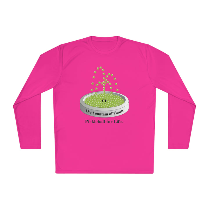 The Pickleball Fountain-Green Unisex Moisture-Wicking Long Sleeve Tee - Great Pickleball Stuff