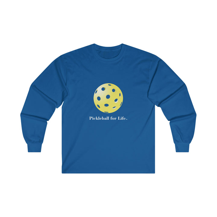 Pickleball for Life-Yellow Ultra Cotton Long Sleeve Tee - Great Pickleball Stuff