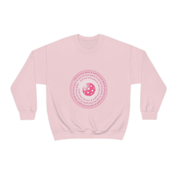 Just One More Game-Pink Unisex Crewneck Sweatshirt - Great Pickleball Stuff