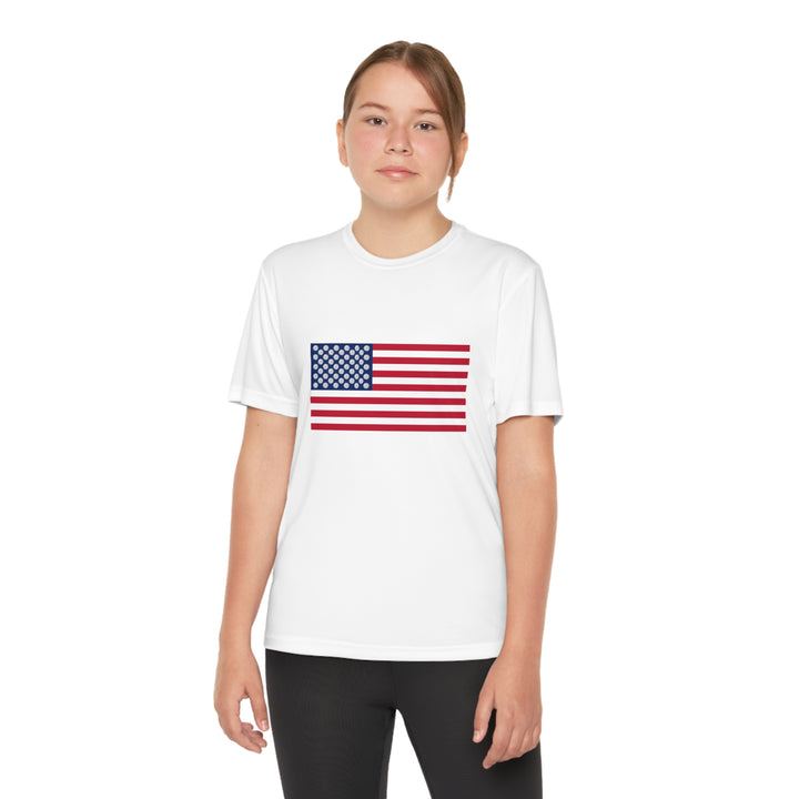 Pickleball Stars Flag Youth Moisture-Wicking T-Shirt - Great Pickleball Stuff