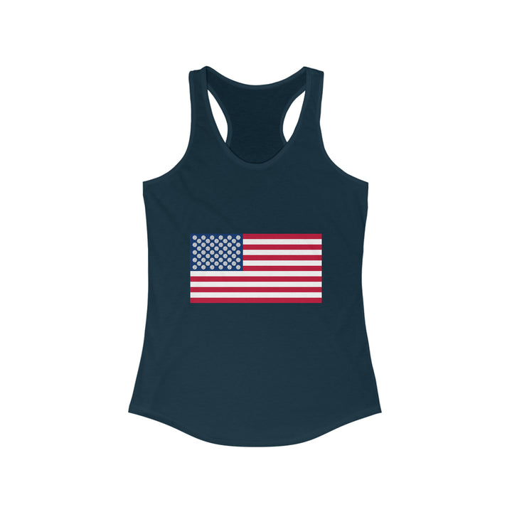 Pickleball Stars Flag Women's Racerback Tank - Great Pickleball Stuff