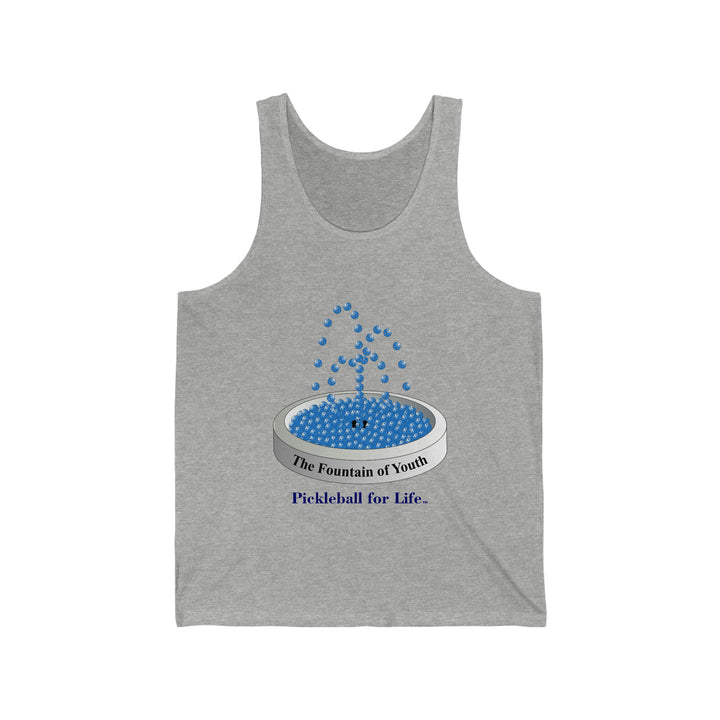 The Pickleball Fountain-Blue Unisex Cotton Tank - Great Pickleball Stuff