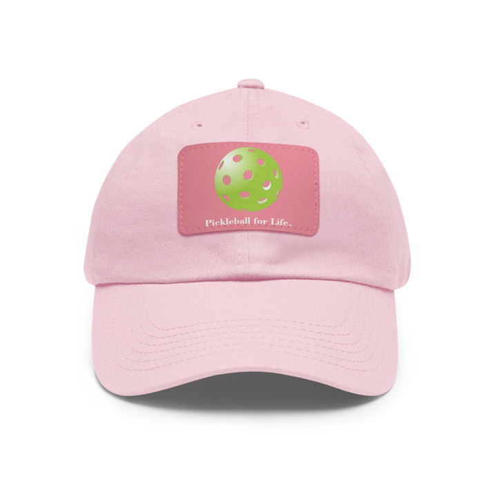 Pickleball for Life-Green Pickleball Cap with Leather Patch - Great Pickleball Stuff