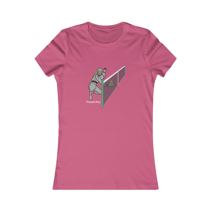 Pickleball Ninja Dinking-Female Women's Slim-Fit Premium Cotton T-Shirt - Great Pickleball Stuff