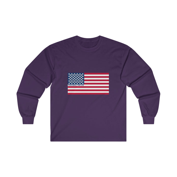 Pickleball for Life Flag Ultra Cotton Long Sleeve Tee - Great Pickleball Stuff