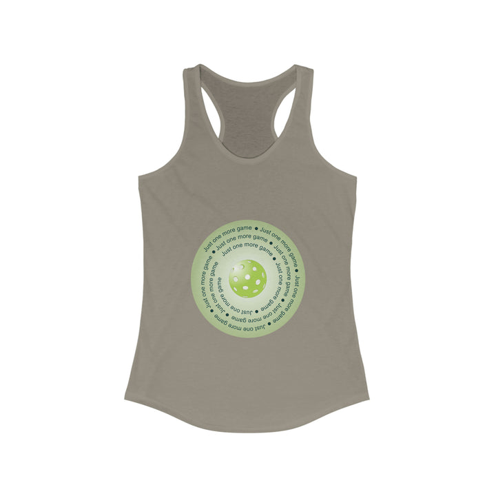 Just One More Game-Green Women's Racerback Tank - Great Pickleball Stuff