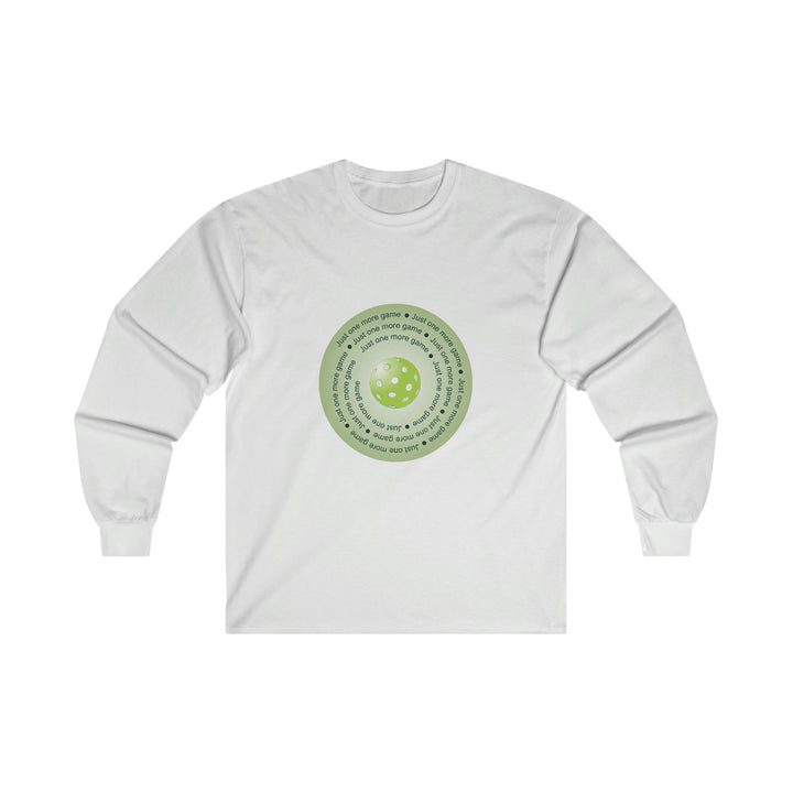 Just One More Game-Green Ultra Cotton Long Sleeve Tee - Great Pickleball Stuff