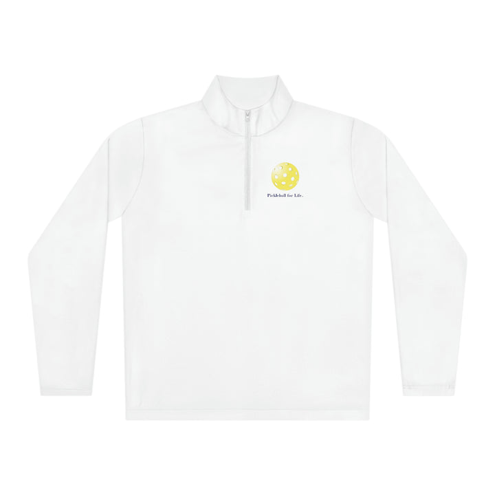 Pickleball for Life-Yellow Unisex Moisture-Wicking Quarter-Zip Pullover - Great Pickleball Stuff