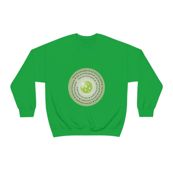 Just One More Game-Green Unisex Crewneck Sweatshirt - Great Pickleball Stuff