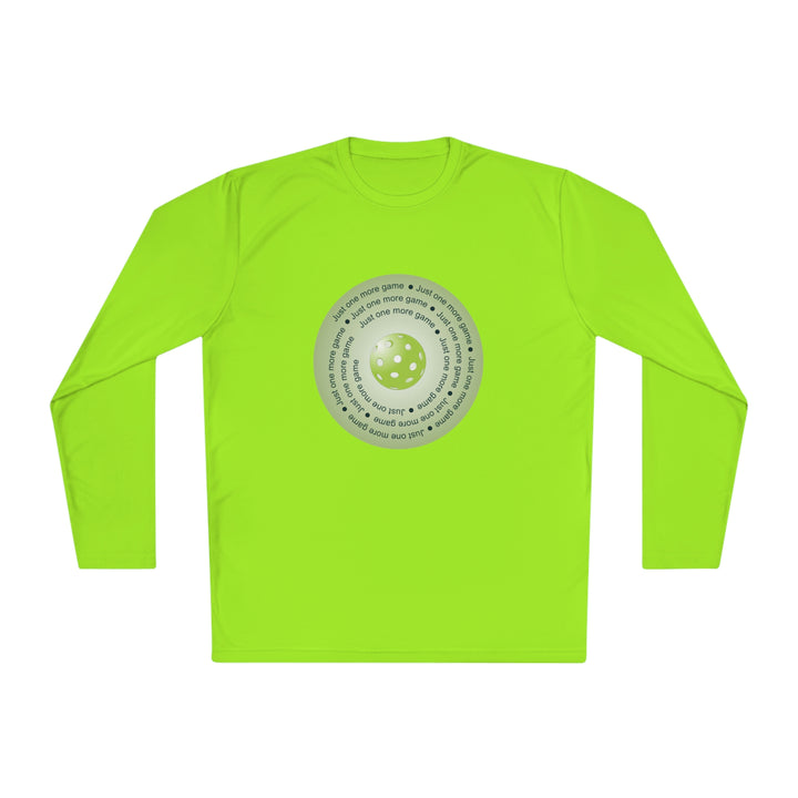 Just One More Game-Green Unisex Moisture-Wicking Long Sleeve Tee - Great Pickleball Stuff