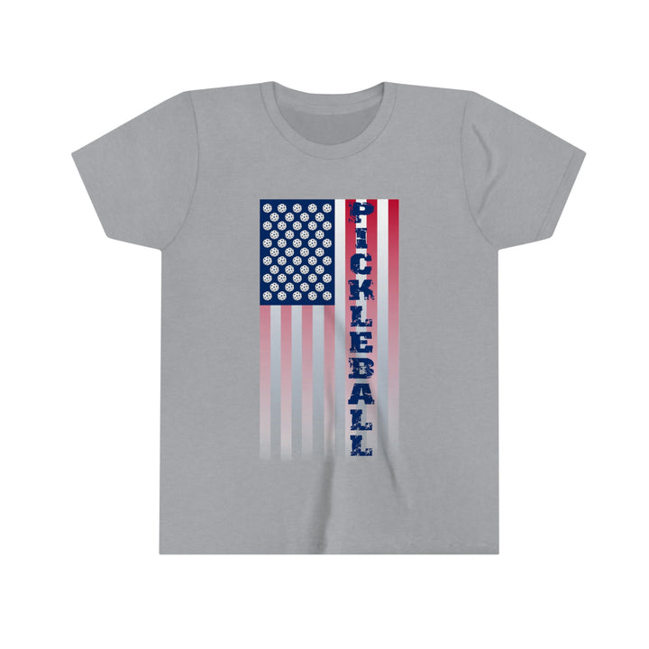 Pickleball Flag Vertical-2 (Faded) Youth T-Shirt - Great Pickleball Stuff