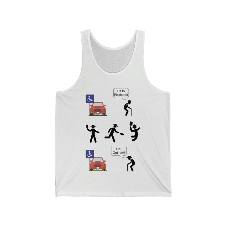 Got'em! (Old Man) Unisex Cotton Tank - Great Pickleball Stuff