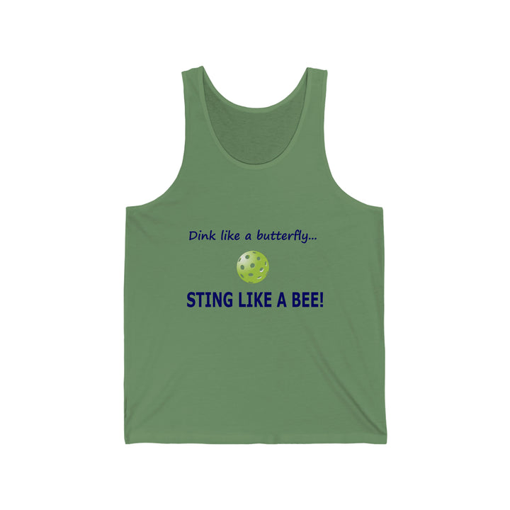 Dink Like a Butterfly, Sting Like a Bee Unisex Cotton Tank - Great Pickleball Stuff