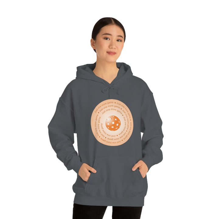 Just One More Game-Orange Unisex Hoodie - Great Pickleball Stuff