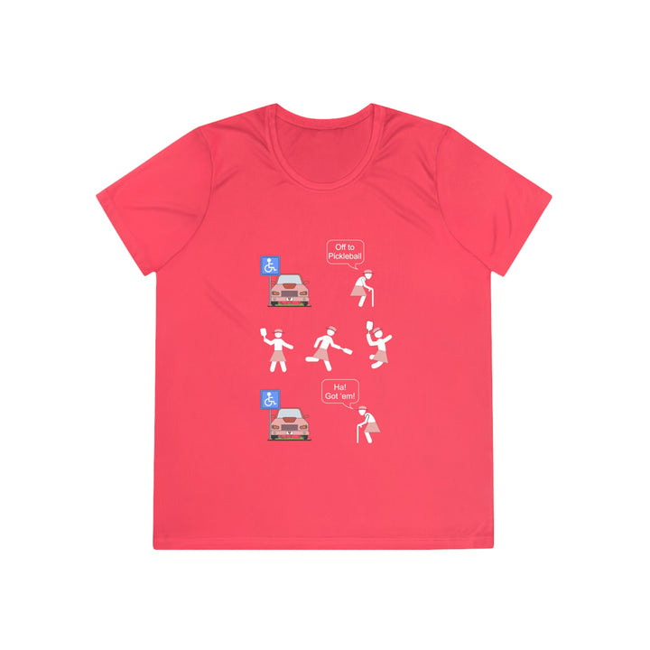 Got'em! (Old Woman) Women's Moisture-Wicking T-Shirt - Great Pickleball Stuff