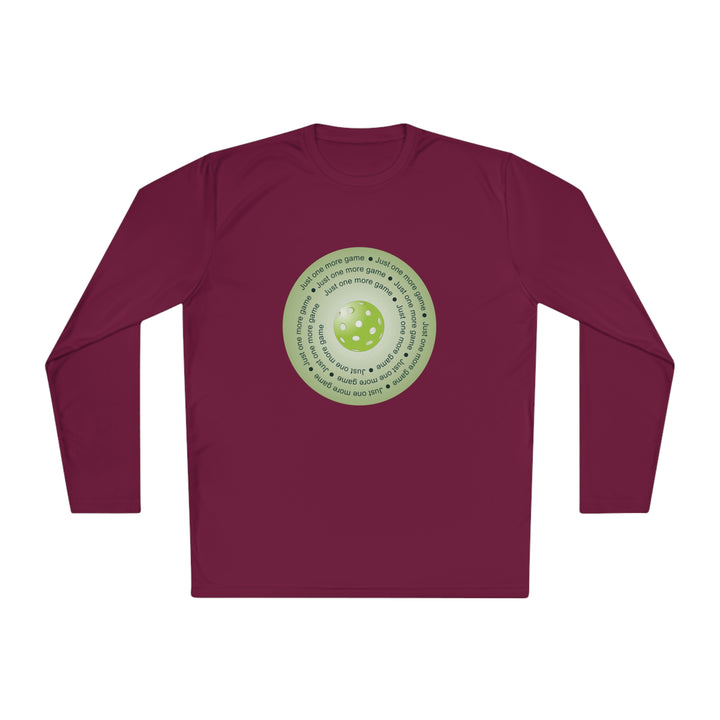 Just One More Game-Green Unisex Moisture-Wicking Long Sleeve Tee - Great Pickleball Stuff