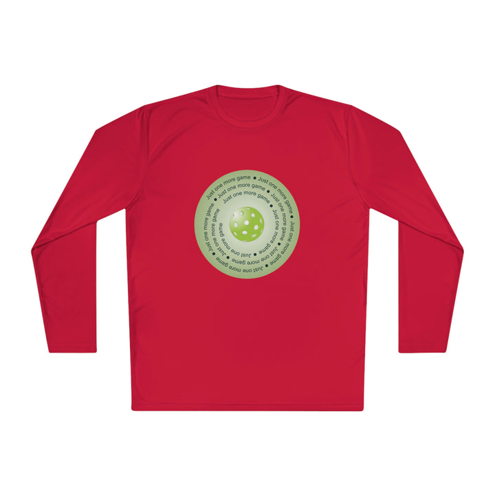 Just One More Game-Green Unisex Moisture-Wicking Long Sleeve Tee - Great Pickleball Stuff