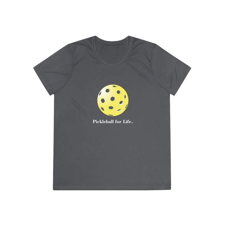 Pickleball for Life-Yellow Women's Moisture-Wicking T-Shirt - Great Pickleball Stuff