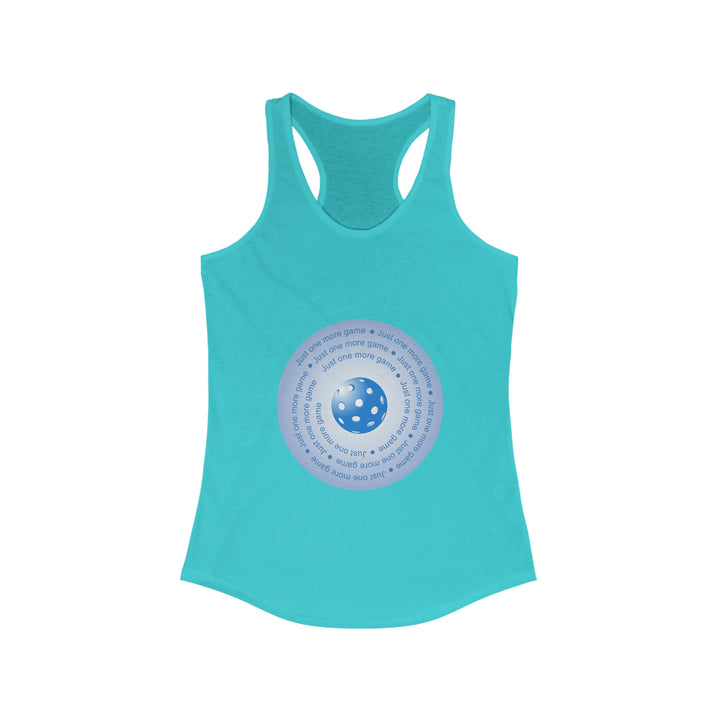 Just One More Game-Blue Women's Racerback Tank - Great Pickleball Stuff