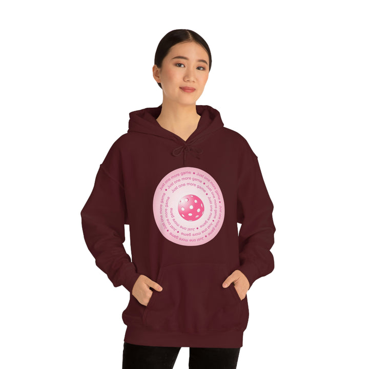 Just One More Game-Pink Unisex Hoodie - Great Pickleball Stuff