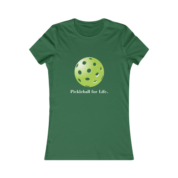 Pickleball for Life-Green Women's Slim-Fit Premium Cotton T-Shirt - Great Pickleball Stuff