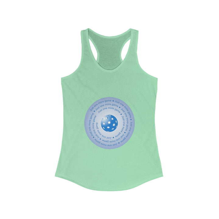 Just One More Game-Blue Women's Racerback Tank - Great Pickleball Stuff