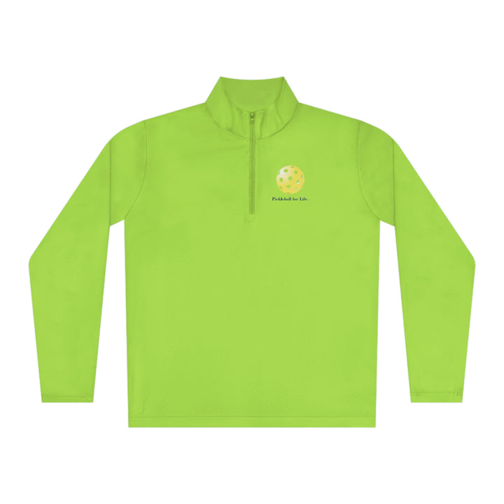 Pickleball for Life-Yellow Unisex Moisture-Wicking Quarter-Zip Pullover - Great Pickleball Stuff