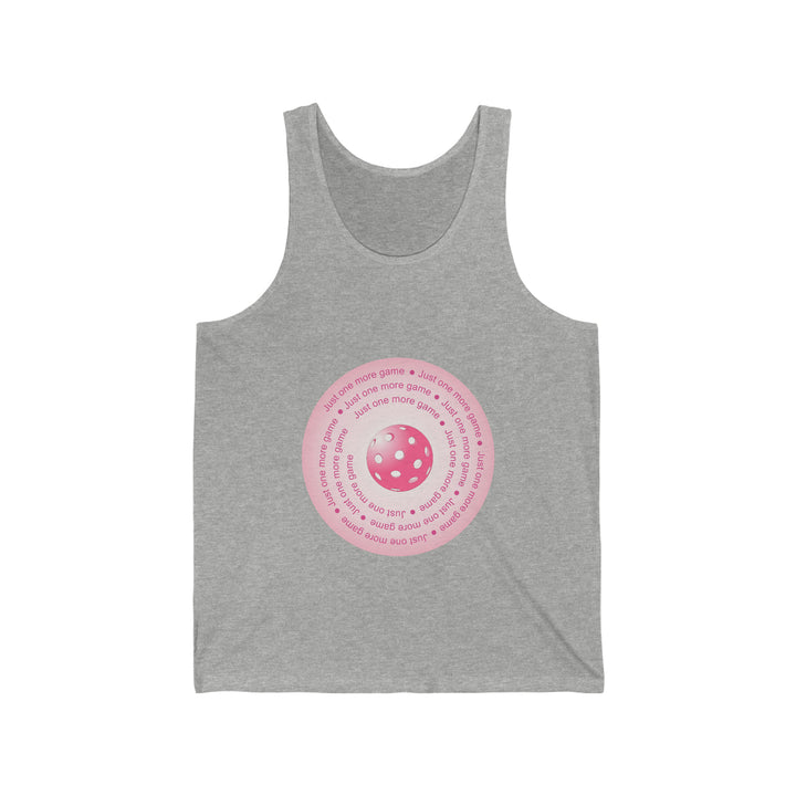 Just One More Game-Pink Unisex Cotton Tank - Great Pickleball Stuff