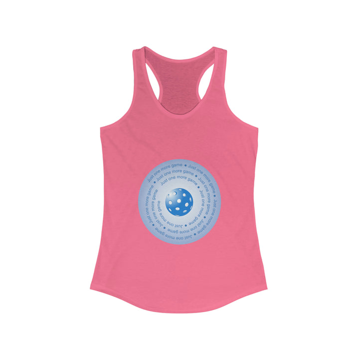 Just One More Game-Blue Women's Racerback Tank - Great Pickleball Stuff