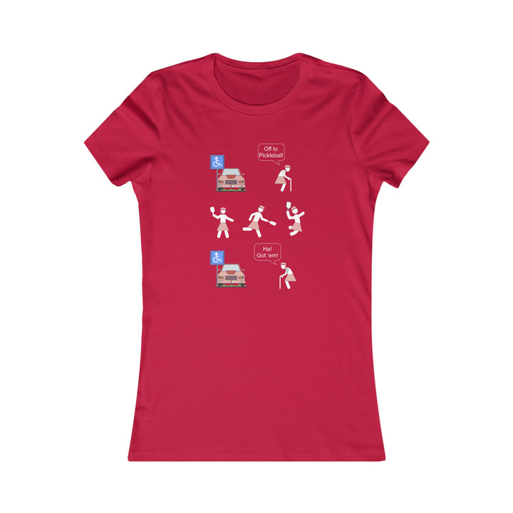 Got'em! (Old Woman) Women's Slim-Fit Premium Cotton T-Shirt - Great Pickleball Stuff