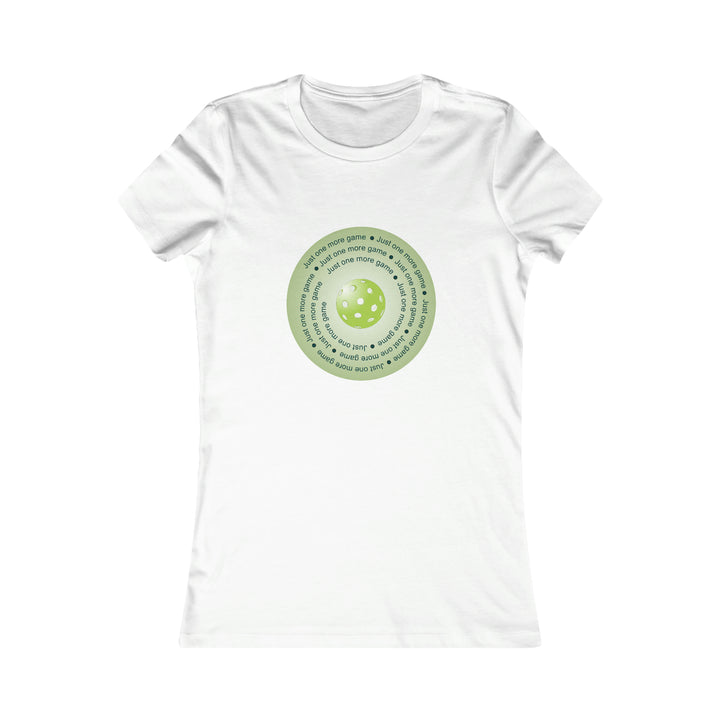 Just One More Game-Green Women's Slim-Fit Premium Cotton T-Shirt - Great Pickleball Stuff