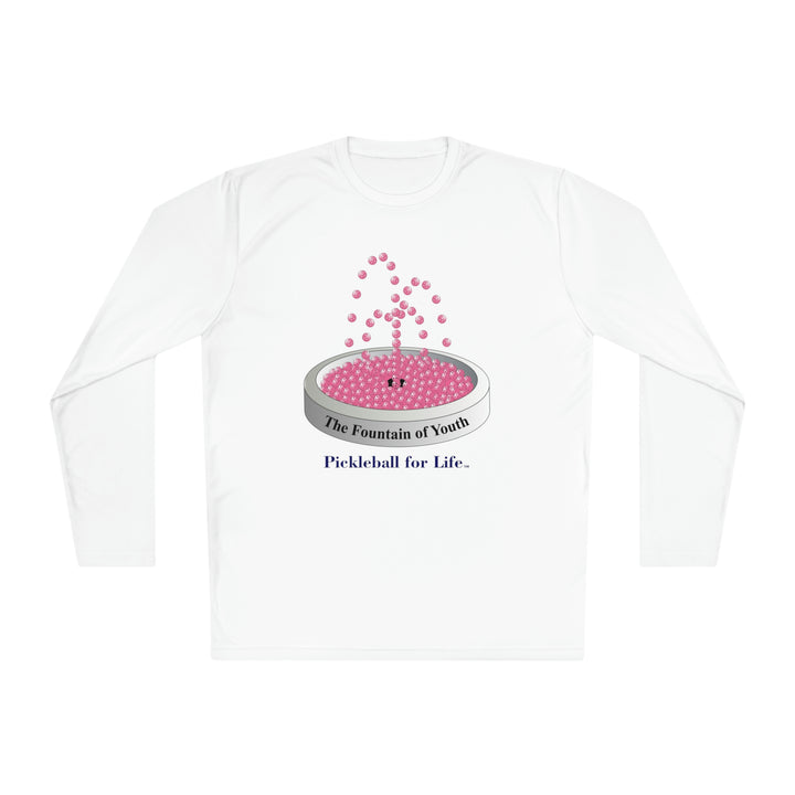 The Pickleball Fountain-Pink Unisex Moisture-Wicking Long Sleeve Tee - Great Pickleball Stuff