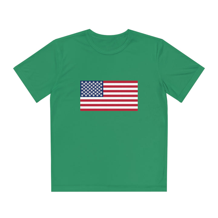 Pickleball Stars Flag Youth Moisture-Wicking T-Shirt - Great Pickleball Stuff