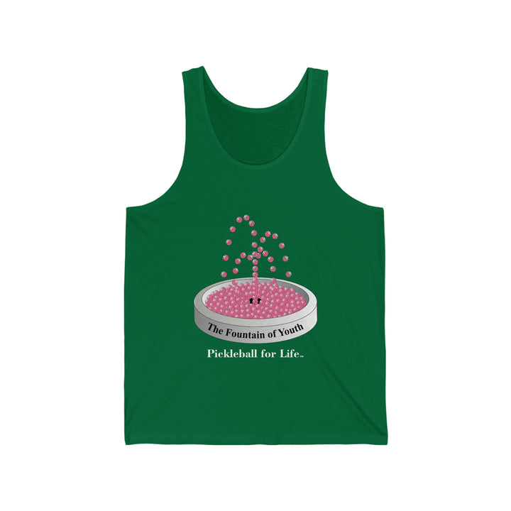 The Pickleball Fountain-Pink Unisex Cotton Tank - Great Pickleball Stuff