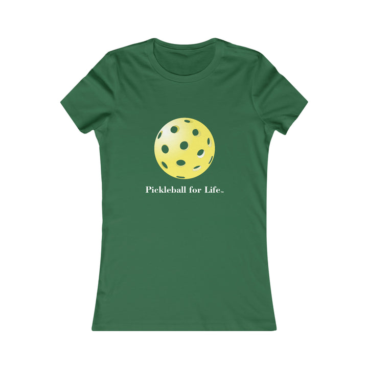 Pickleball for Life-Yellow Women's Slim-Fit Premium Cotton T-Shirt - Great Pickleball Stuff