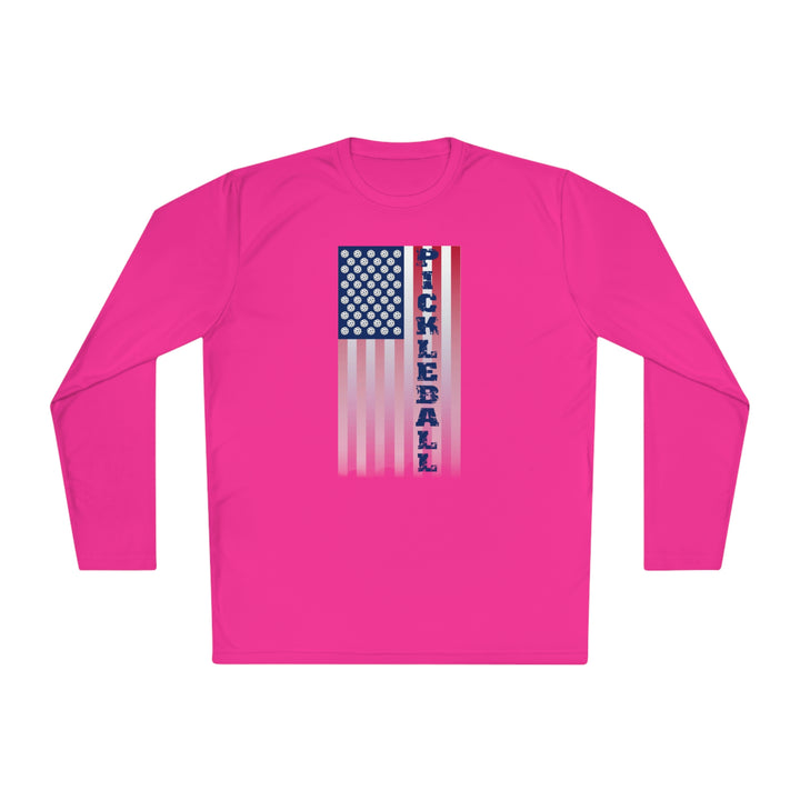 Pickleball Flag Vertical-2 (Faded) Unisex Moisture-Wicking Long Sleeve Tee - Great Pickleball Stuff