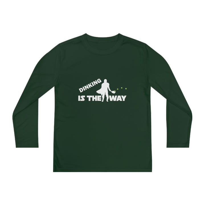 Dinking is the Way Youth Long Sleeve Moisture-Wicking T-Shirt - Great Pickleball Stuff