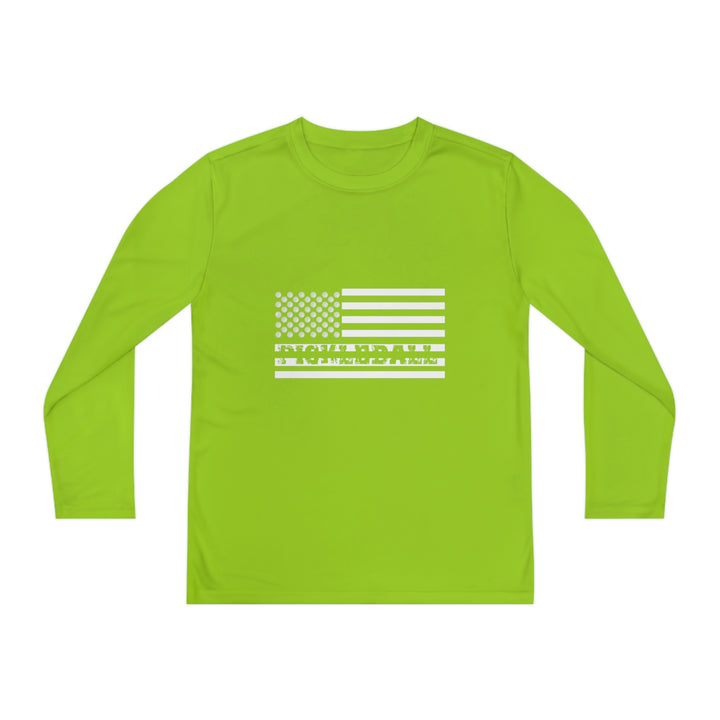 Pickleball Flag Transparent Youth Long Sleeve Moisture-Wicking T-Shirt - Great Pickleball Stuff