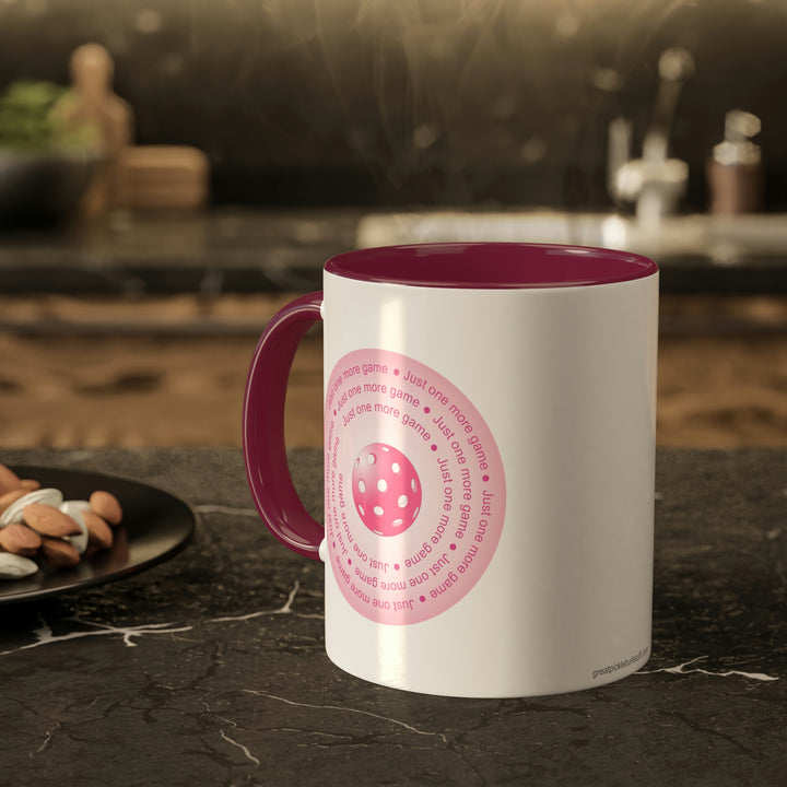 Just One More Game-Pink Coffee Mug - Great Pickleball Stuff