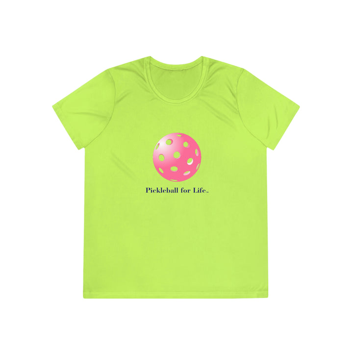 Pickleball for Life-Pink Women's Moisture-Wicking T-Shirt - Great Pickleball Stuff