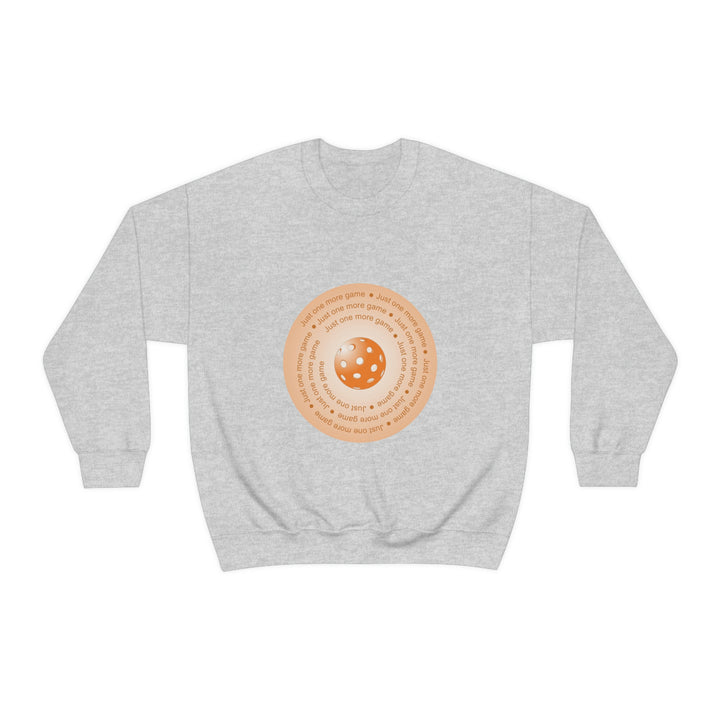 Just One More Game-Orange Unisex Crewneck Sweatshirt - Great Pickleball Stuff