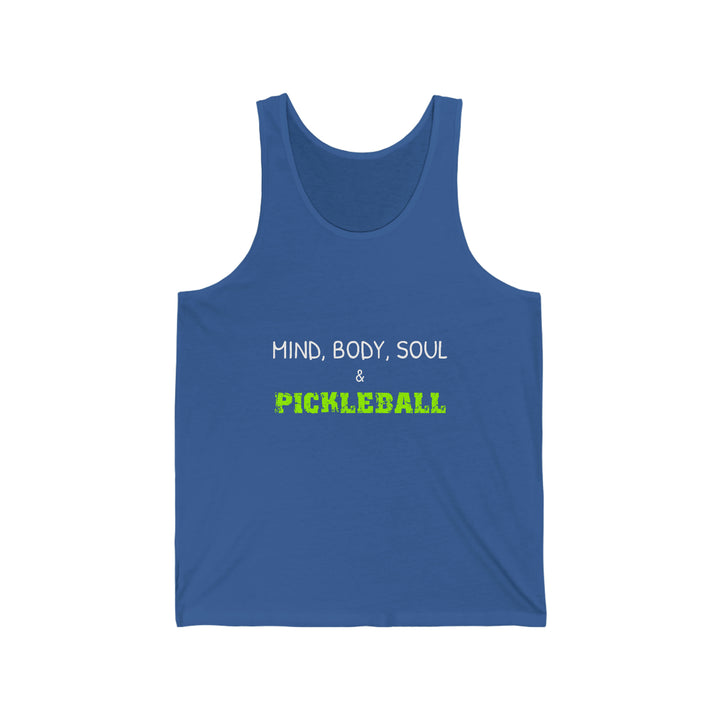 Mind, Body, Soul & Pickleball Unisex Cotton Tank - Great Pickleball Stuff