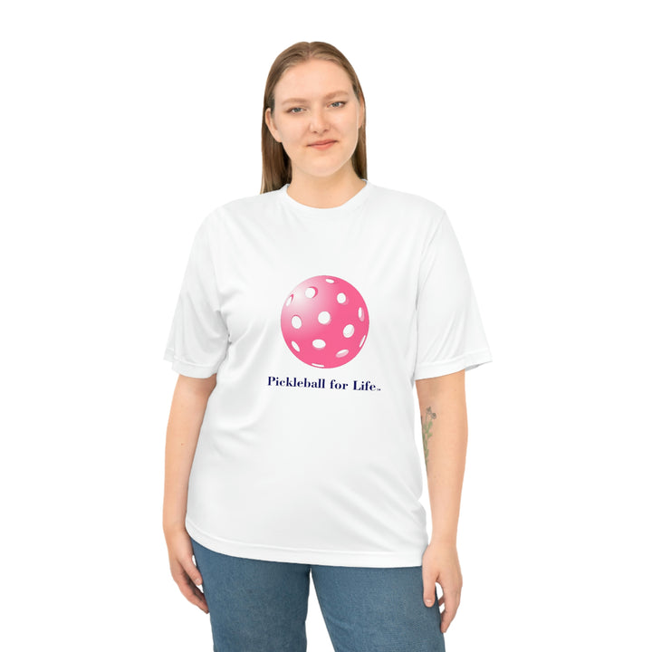 Pickleball for Life-Pink Unisex Moisture-Wicking T-Shirt - Great Pickleball Stuff