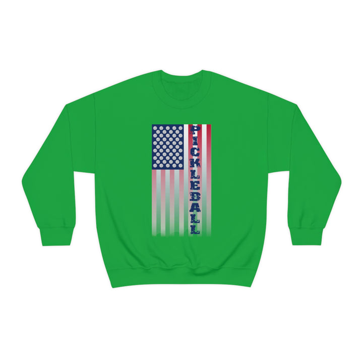 Pickleball Flag Vertical-2 (Faded) Unisex Crewneck Sweatshirt - Great Pickleball Stuff