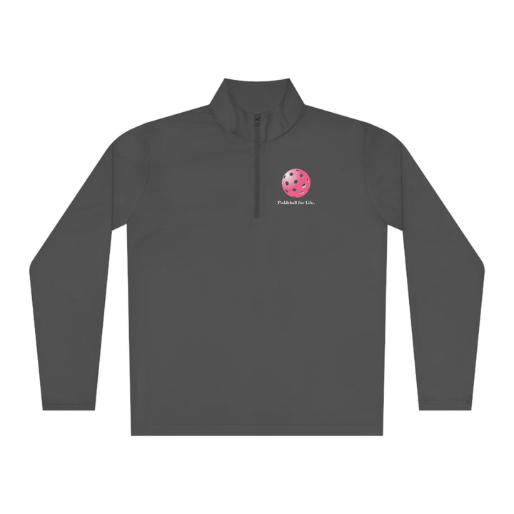 Pickleball for Life-Pink Unisex Moisture-Wicking Quarter-Zip Pullover - Great Pickleball Stuff