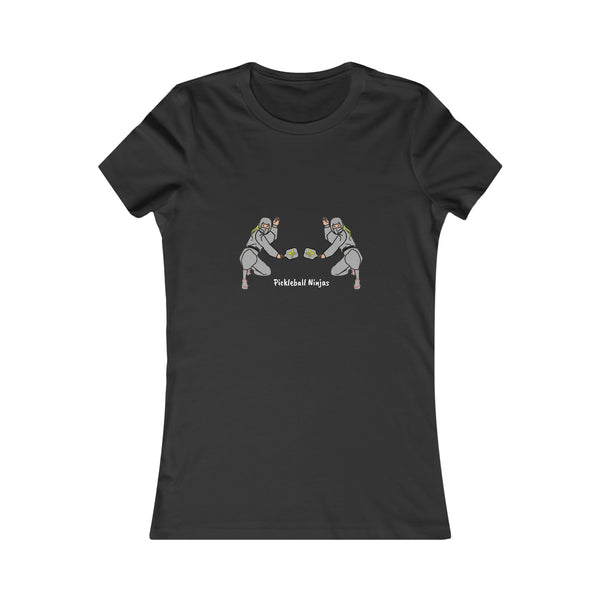 Pickleball Ninjas-Women's Doubles Women's Slim-Fit Cotton T-Shirt - Great Pickleball Stuff