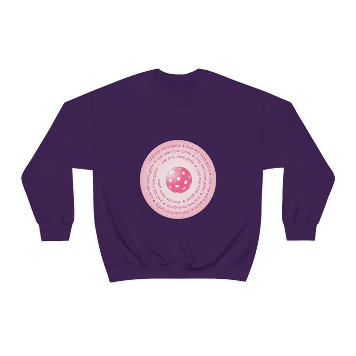 Just One More Game-Pink Unisex Crewneck Sweatshirt - Great Pickleball Stuff